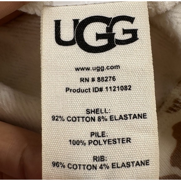 Ugg Women's Beige Kes Leopard Print Fleece Soft Hoodie Size Medium - Picture 16 of 16